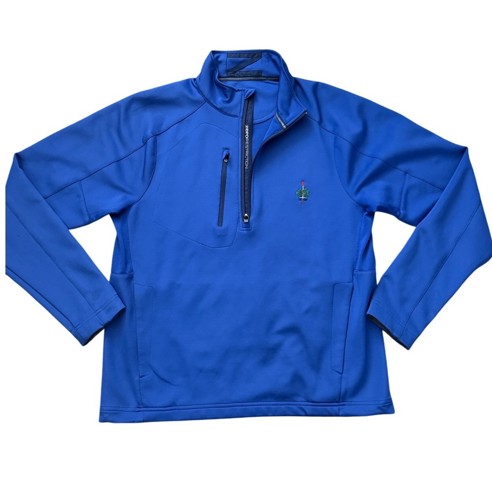 Zero Restriction Merion Golf Club Mens Blue Tour Series 1/4 Zip Pullover M